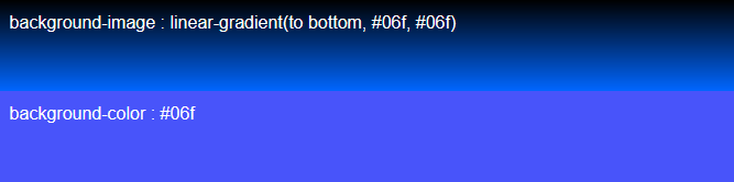 2 colored blocks, the top one showing a black to bright blue gradient, and the second colored puple.